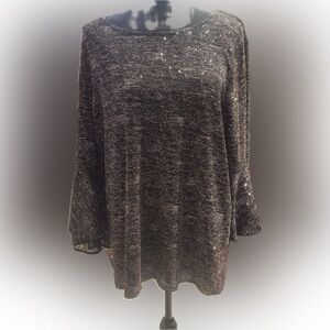 Onyx Black and Gold Glitter Top